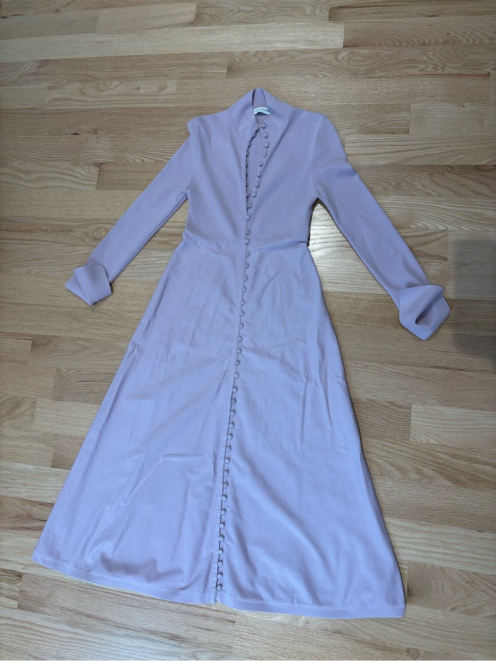 Scanlan Theodore Lilac Long-Sleeve Button-Front Maxi Dress